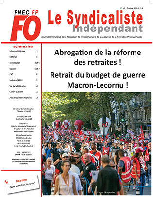 Couverture du Syndicaliste indépendant n° 242